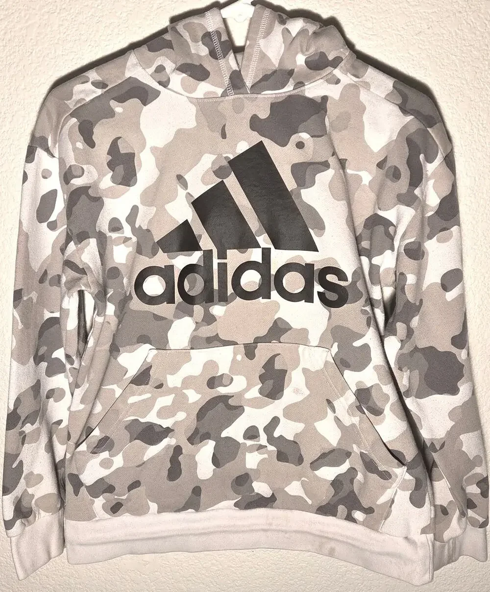 Adidas Boys Large (14-16) Pullover Hoodie Sweatshirt Activewear